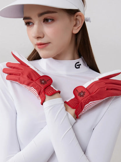 New Purple Golf Gloves Women Left and Right Hands Anti Slip Wear Resistant Breathable Gloves One Pair Golf Accessories