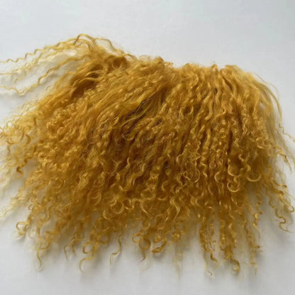 High Quality Sheepskin Wool Lamb Fur Pelt Hair Row Curly Hair Extensions SD Blyth Dolls Wigs Hair Wefts Accessories