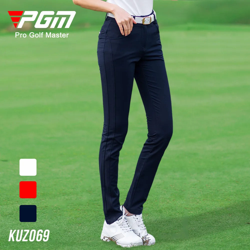 PGM Women Golf Pant Summer Sweatpants Spring Golf/Tennis Pants High Elastic Ladies Trouser Breathable Slim Quick Dry Pants