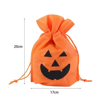 5/10/20 PCS Halloween Pumpkin Candy Bag Non-Woven Fabric Drawstring Storage Bags Gift Packaging Pouch Party Supplies Kid Favor