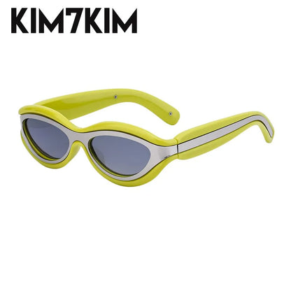 Y2k Oval Sunglasses Men Women 2025 Luxury Brand Trendy Punk Sun Glasses Male Small Frame Sunglass Streetwear Shades Gafas De Sol