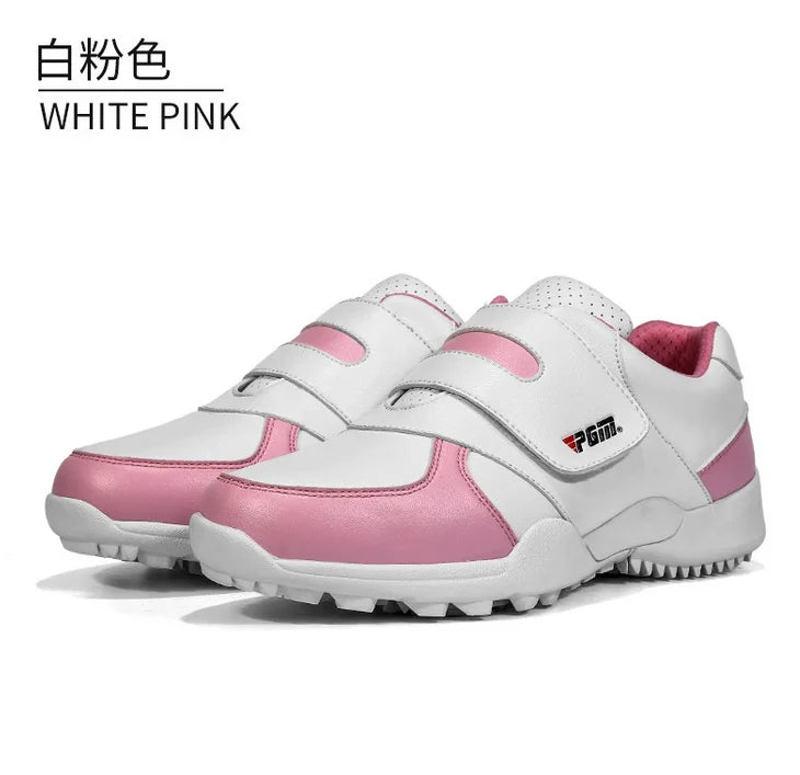 PGM Children Girls Boys Golf Shoes Anti-Skid Leather Outdoor Kids Sneakers Sports Shoes