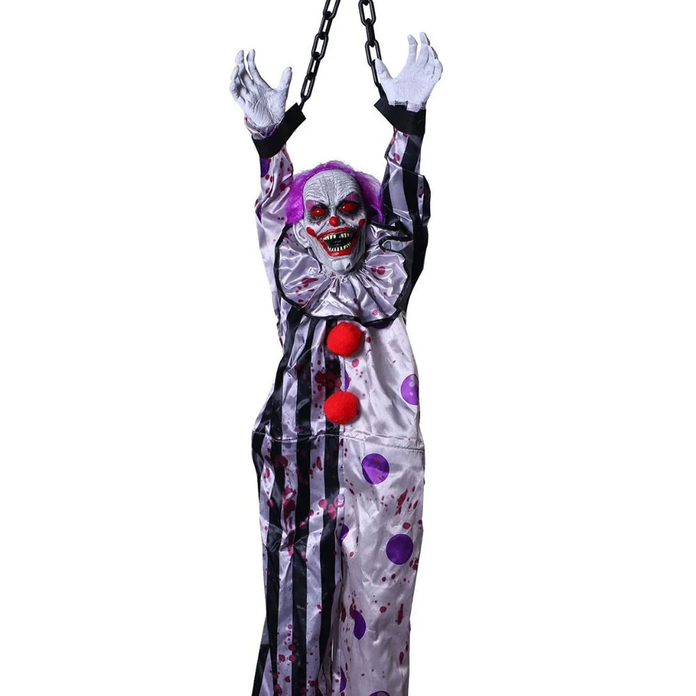 Halloween Decorations Electric Voice-Activated Hanging Ghost Clown Hanging Ghost Haunted House Horror Decoration Props