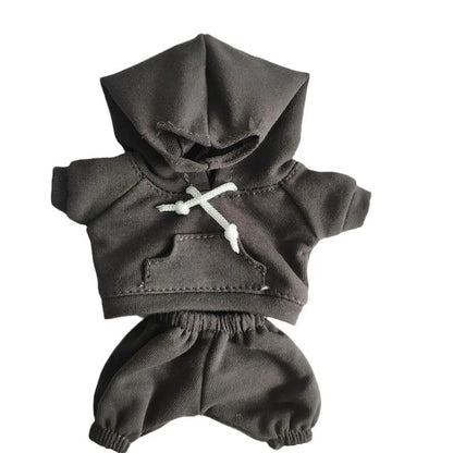 17cm Labubu Doll's Clothes the Monster Outfit Accessories Clothing DIY Kids Gift Girls Hooded Sweatshirt Pants Shoes White E25V