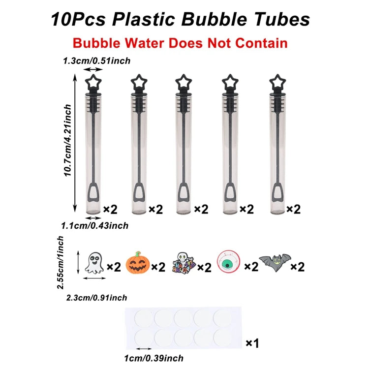 10/20pcs Halloween Pumpkin Ghost Bat Bubble Wand Soap Bottle Tube DIY Gifts for Kids Horror Halloween Party Decorations Supplies