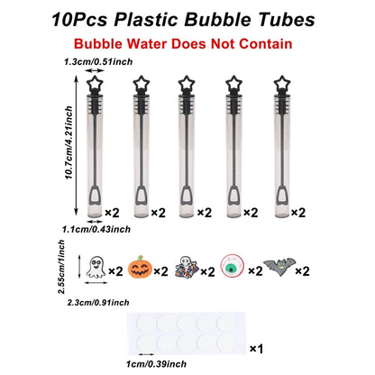 10/20pcs Halloween Pumpkin Ghost Bat Bubble Wand Soap Bottle Tube DIY Gifts for Kids Horror Halloween Party Decorations Supplies