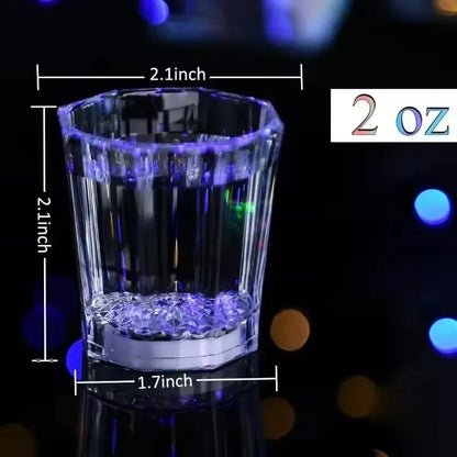 24/48Pcs LED Glowing Glasses Cup Light Up Shot Cup LED Flash Drinking Glasses Light Up Shot Glasses for Party Glow in the Dark ﻿