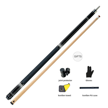 KONLLEN KL-B3/B4 Pool Cue Stick With 12.5mm Tip Carbon Maple Shaft  3*8/8 Joint Leather Grip Professional Taper for Billiard Cue
