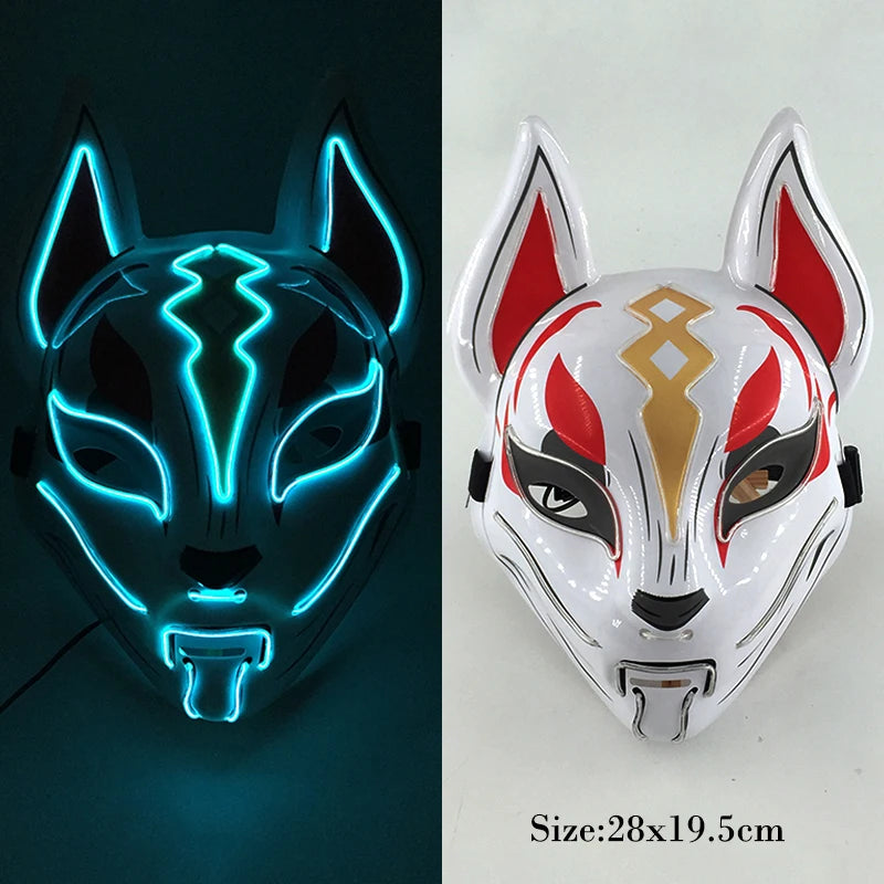 New Designed Glowing Halloween Party Mask Flashing LED Masks EL Neon Light Cosplay Mask Costume Props Glow Party Supplies