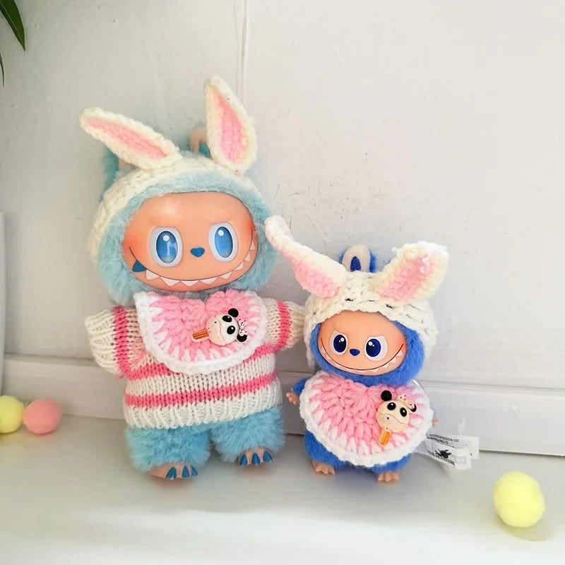 Shawl for Mini Labubu 4.0 the Monster Pin for Love Series Clothes Animal Drool Bib Headband Labubu Cartoon Outfit