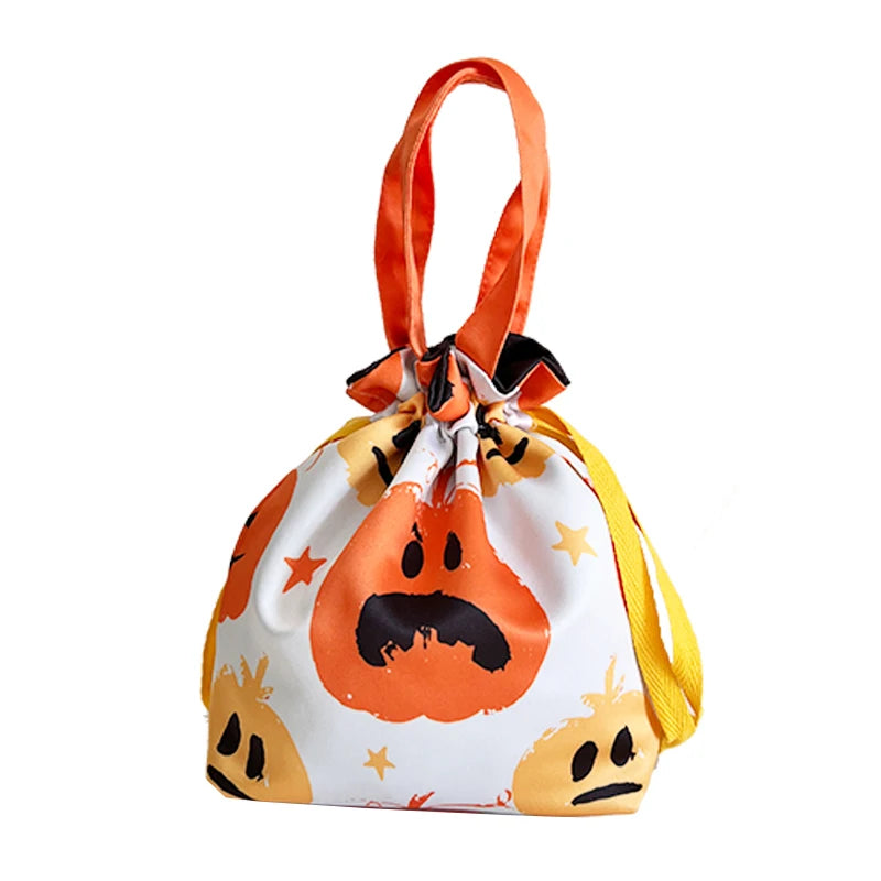 VIKAMA 12-Piece Halloween Gift Bags - Halloween Hand-Held Candy Bags - Satin Drawstring Bags Suitable for Festivals