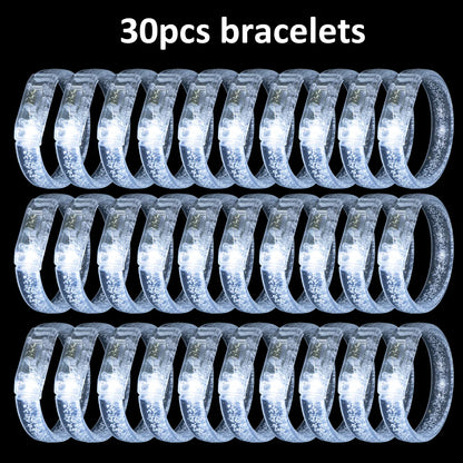 White Wedding Mix Sets LED Light Up Glasses Glow Bracelets and Flashing Bumpy Rings Wedding Party Favors Supplies