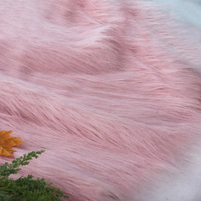1 Meter Luxury Long Haired Faux Fur Fabric Pile Plush Fluffy Fabric for Display Photography Background Props Home Decor
