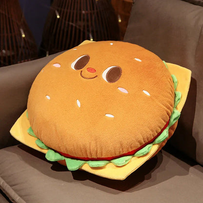 Fried Chicken Burger Plush Toy Super Soft Filled Plush Pillow Delicious Food Toys for Kids Christmas Halloween Holiday Gifts