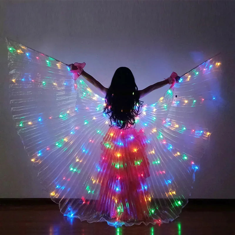 Children LED Light Fairy Angel Wing  Clothing Princess Costume Cloak Crown Tiara Rave Clothes Cosplay Outfit  Halloween