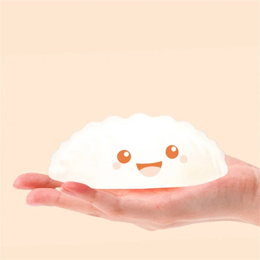 Cute LED Night Light Bun Dumpling Cartoon Bedroom Holiday Home Decoration Soft Lamp Christmas Children Gifts