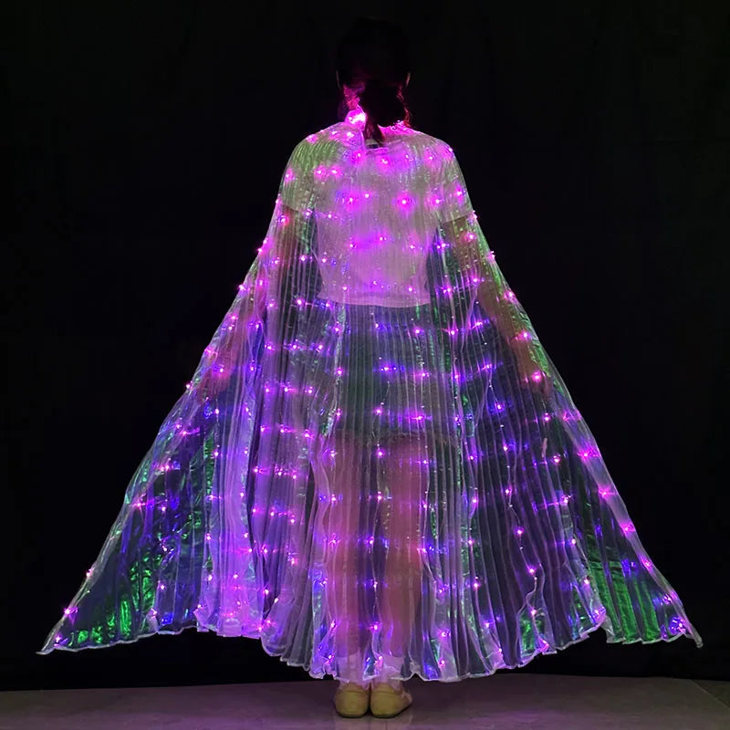 Holiday Party Glow Props LED Butterfly Wing Girls Women Children Dancing Costumes Accessory Wings Glowing for Holiday Halloween
