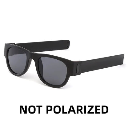 VIVIBEE Novelty Mirror Men Polarized Folding Sunglasses New Arrival Slap Sport Foldable Wristband Shades 2025 Trend Product