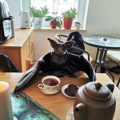 30*20*6cm Stuffed Bat Doll Plush Throw Pillow With Realistic Foldable Wing Seat Cushion Halloween Xmas Ornament Bat Dolls
