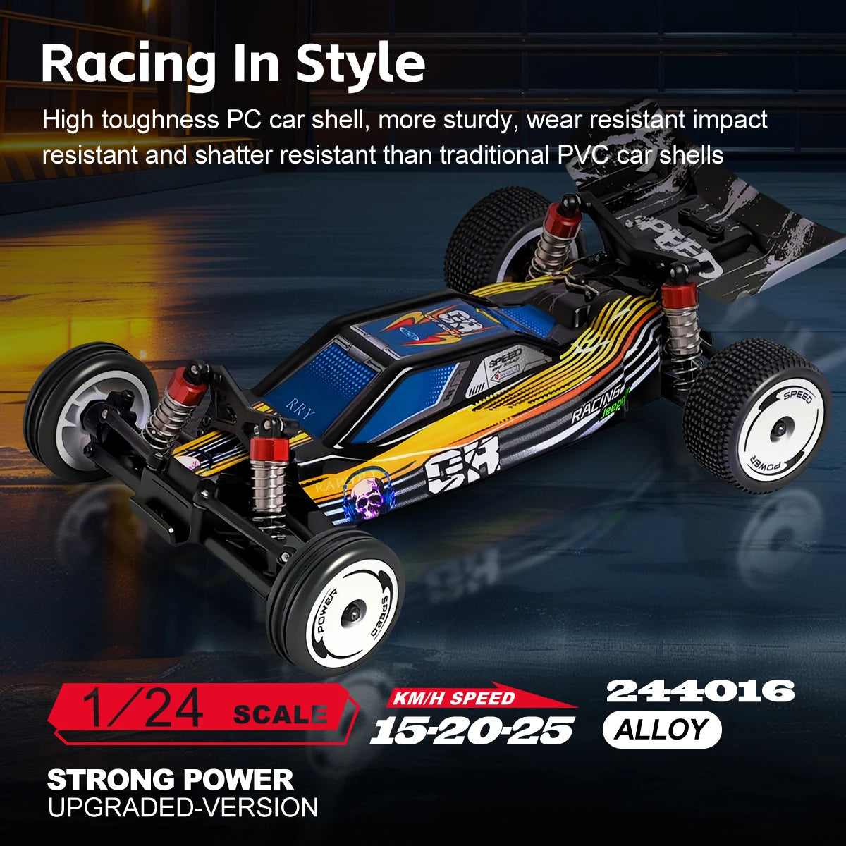 WLtoys 244016 1:24 RC Car 2.4G With DIY Lighting Electric High-Speed Competitive Racing Car Remote Control Toy for Kid Gift