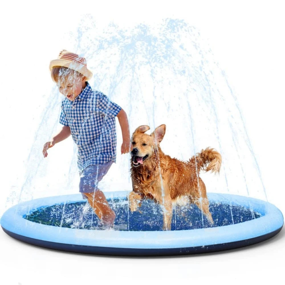 Splash Sprinkler Pad for Dogs Kids Non-Slip Thicken Dog Pool With Sprinkler Pet Summer Outdoor Play Water Mat Toys for Pet Dogs