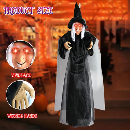 Halloween Voice Controlled Luminous Screaming Haunted Witch Escape Room Horror Haunted House Decorative Props