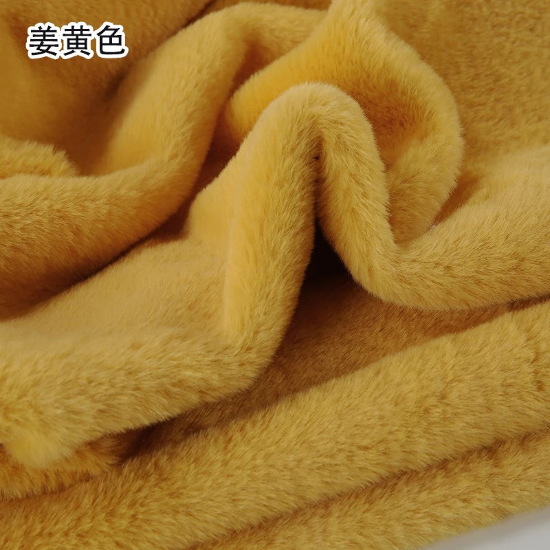 Plain Faux Fur Fabric Smooth by the Meter for Clothes Coats Dolls Sewing Thickened Imitation Rex Rabbit Plush Textile Soft Silky