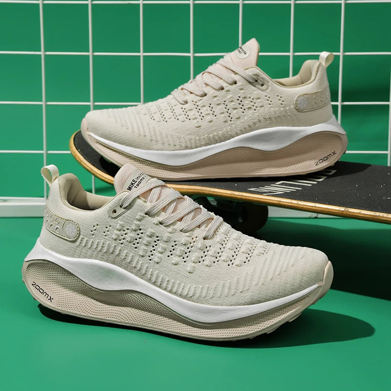 Sneakers Men Mesh Lightwieght Flat Fashion Lace-Up Training Jogging Gym Shoes Trendy Running Shoes for Man