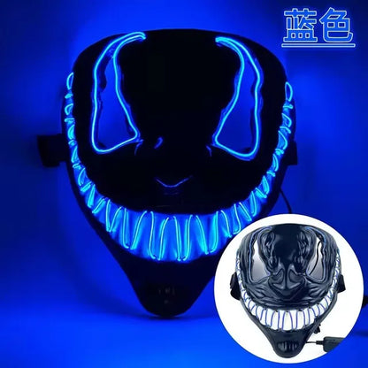 2024 Halloween Neon VenomMask European and American Movies Horror Funny Full Face LED Mask Color Cosplay Costume Supplies