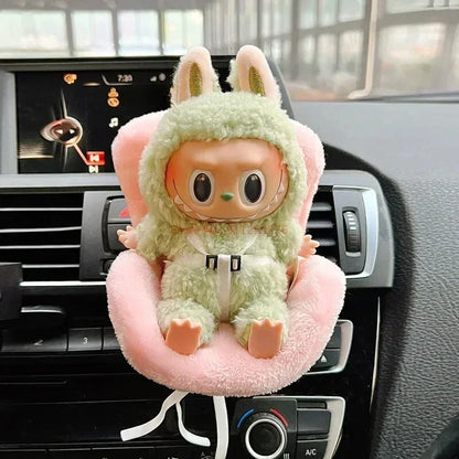 Suitable for 17cm Labubu Cute Doll Cute Car Safety Seat Car Air Outlet Decoration Car Interior Decoration Ornament