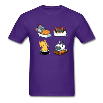 Ameowzing Kawaii Pusheen the Cat Sushi T Shirt. Short Sleeve 100% Cotton Casual T-Shirts Loose Top Size S-3xl