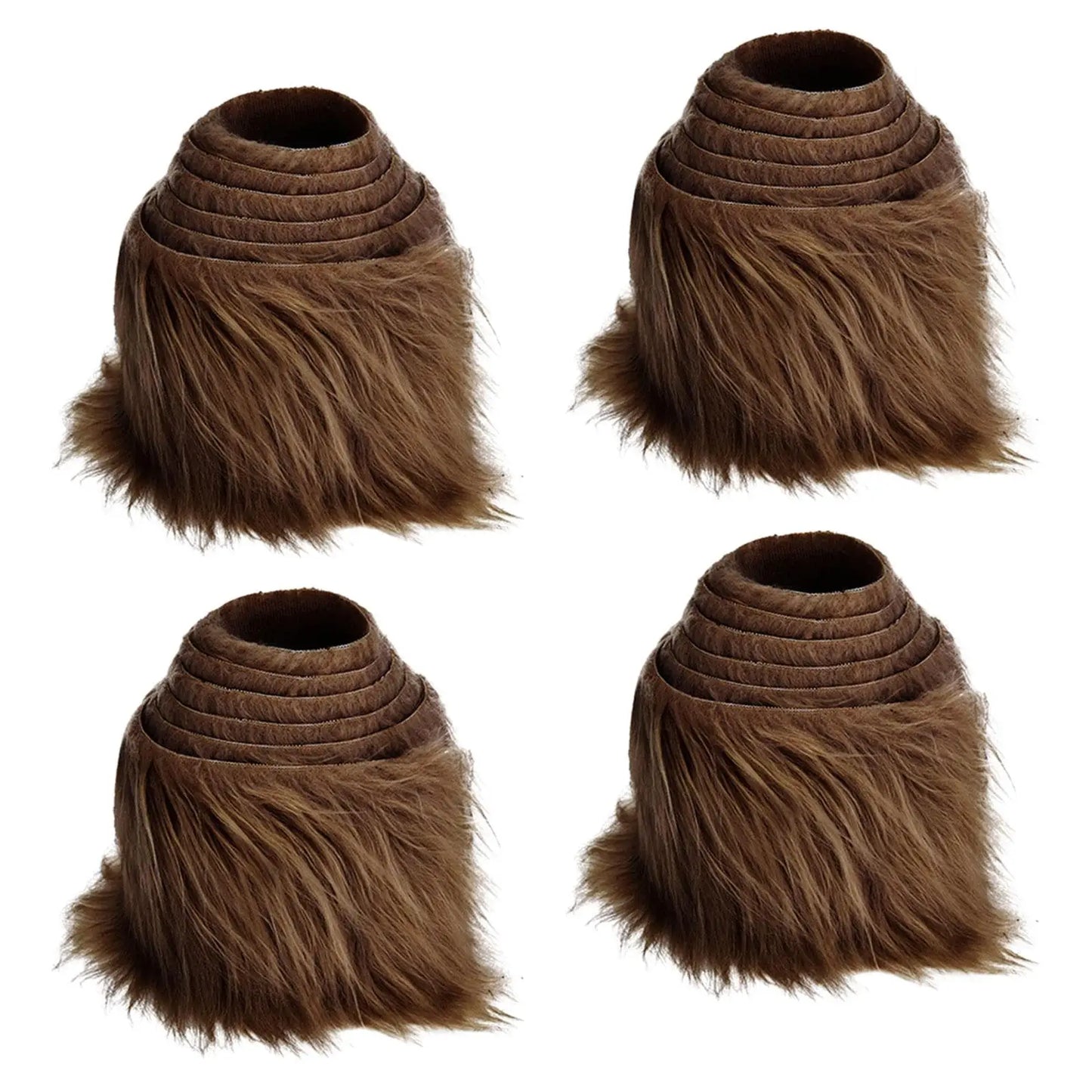 4Pcs Faux Fur Fabric Costume DIY Soft Supplies Crafting Toy Fuzzy for Hat Shoes