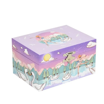 Rotating Girl Music Box Musical Jewelry Box With Mirror and Drawer Wooden Ballerina Music Box Christmas Birthday Gift for Girls
