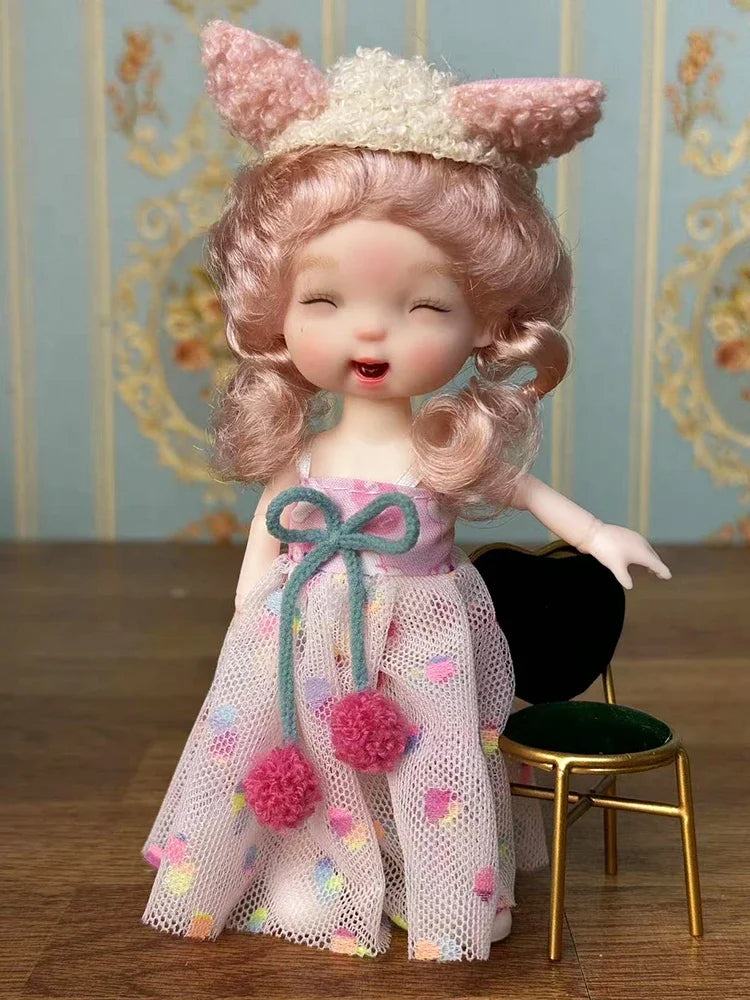 Lovely 17cm Doll 1/8 Bjd Dolls Mini Playhouse Doll Toy Kids Girls Dolls Toy Gift