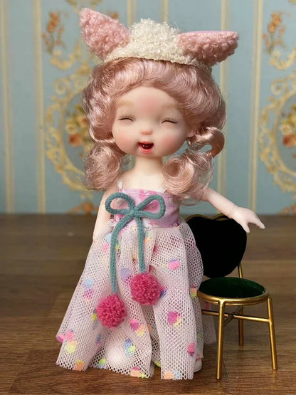 Lovely 17cm Doll 1/8 Bjd Dolls Mini Playhouse Doll Toy Kids Girls Dolls Toy Gift