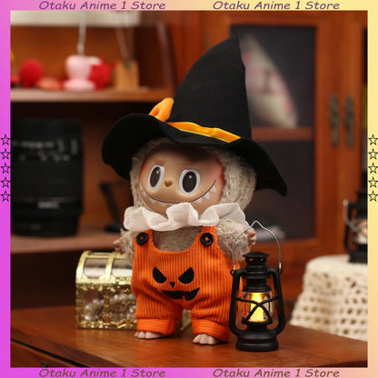 Halloween Labubu Clothes Cute Pumpkin Dress Belt Pants Ghost Set Mini Plush Doll Clothing Fashion Doll Accessories DIY Gift