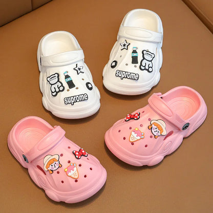 Infant Shoes Flip Flops for Children's Mules Baby Slippers Clogs Wear Hole Sole Kids Boys Sandals Summer Beach Platform Soft Diy