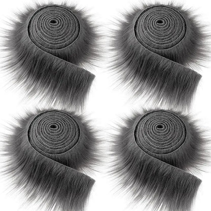 1.5M Faux Fur Ribbon Tapes Trim Fabric Roll Plush Fur Stripe Long Plush Fur Fabric Fluffy Trimming for Winter Costume DIY Crafts