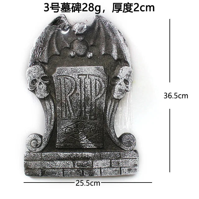 D2 4Pcs/Set Halloween Decoration Outdoor Graveyard Tombstones Halloween Decor Yard Signs Realistic Scary Skeleton RIP Gravestone