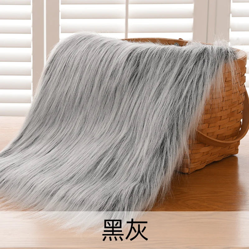 Dolls Long Plush Fabric Per Meter for Upholstery Coats Chair Cover Sewing Plain Fashion Fur Textile Needlework Thick Comfortable