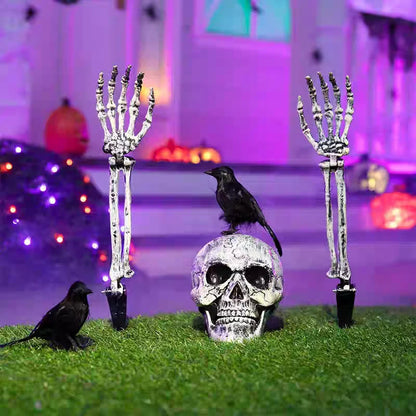 Halloween Decorations Home Decor Skeleton Head Outdoor Scary Props Realistic Skull & Hands Yard Prank Festivals Party Supplies