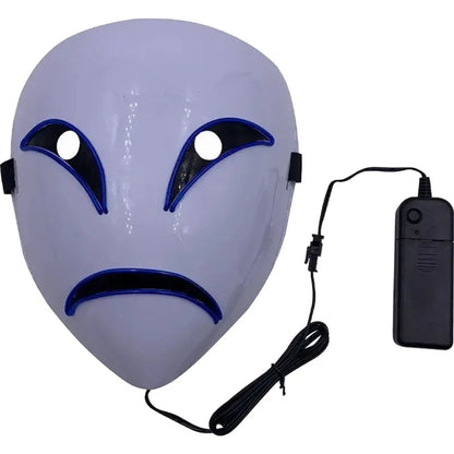 Weird LED Halloween Clown Luminous Mask, Full Color Selection, Crying and Smiling Clown, Weird and Scary, Group Costume