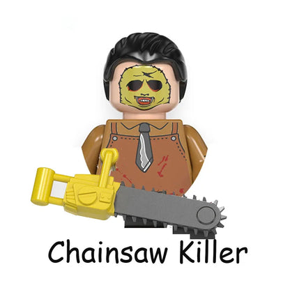 Halloween Horror Movie Terrible Leatherface Slender Man Midnight Ring Model Blocks Construction Building Brick Toys for Children