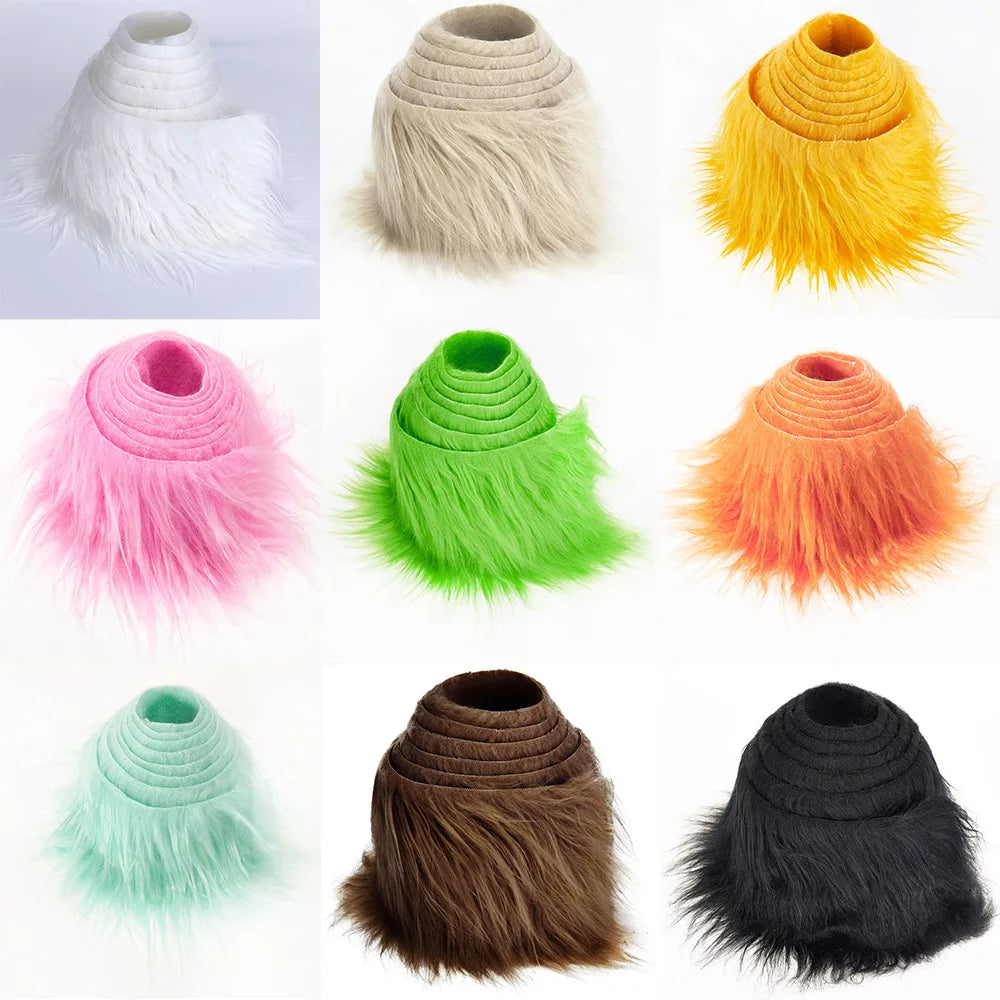 1.5M Faux Fur Ribbon Tape DIY Apparel Sewing Fluffy Trim Trimming Fabric Sewing Plush Fur Stripe Home Christmas Decoration