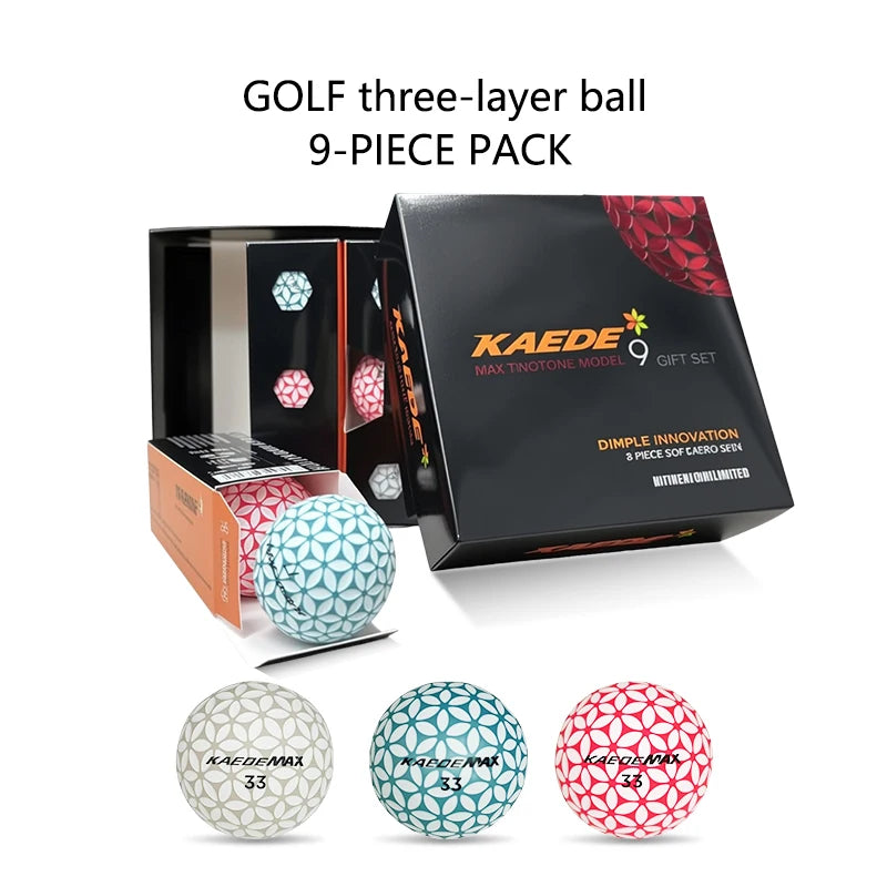Kaede Sakura Golf Balls for Ladies Long Distance Triple Layer 9pcs Set Golf Ball Sports & Entertainment Equipment