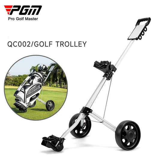 PGM Two-Wheel Golf Cart Golf Course Smooth and Silent Wheels Multifunctional Panel Foldable Push-Pull Golf Cart QC002
