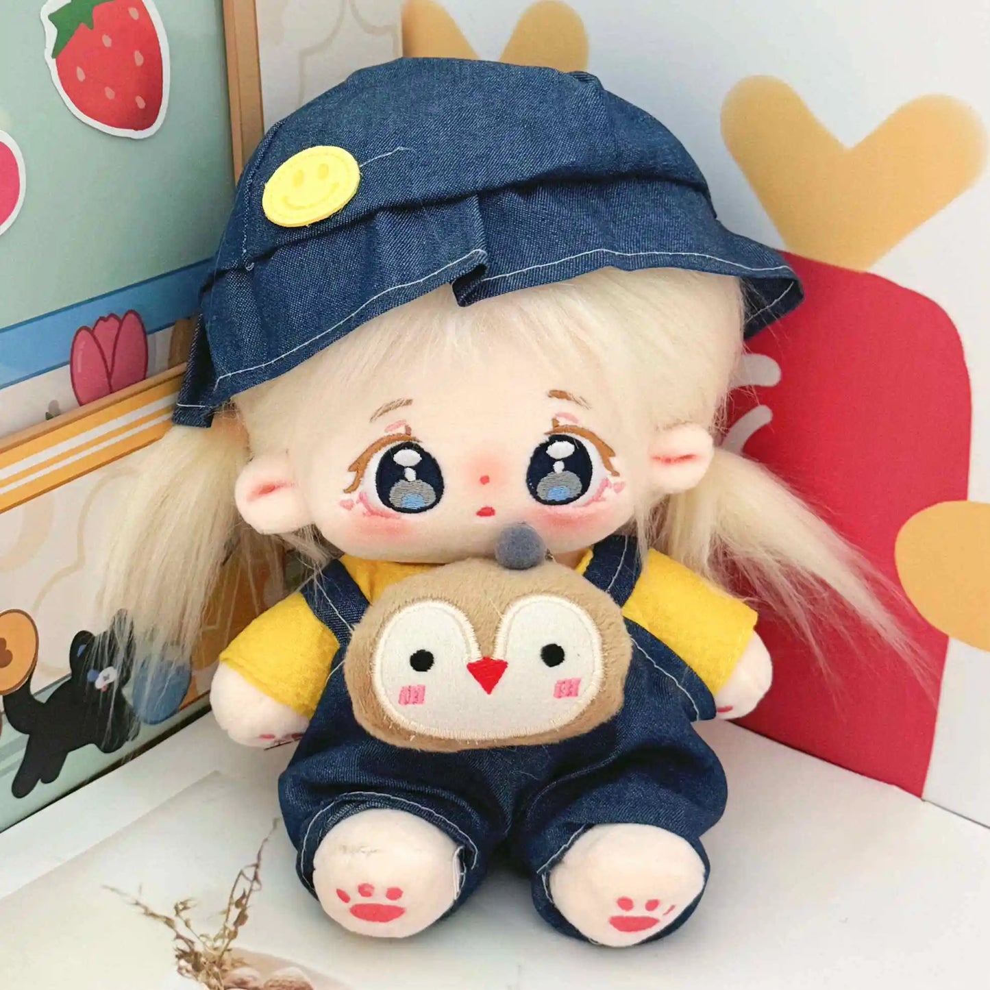 20cm Kawaii Plush Cotton Doll Anime Stuffed Idol Doll Outfit Baby Plushies Toys Star Dolls Action Figure Dress Girls Kids Gifts