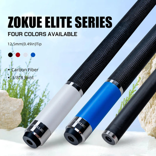 ZOKUE Carbon Fiber Pool Cue  Elite Series With 12.5mm Low Deflection Full Carbon Technology Cue Stick for Billiard Cue Stick Kit