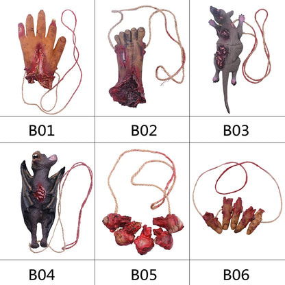 Halloween Realistic Simulation Bat Fake Bloody Mouse Broken Hand Tricky Prop Halloween Party Decoration Haunted House Decor