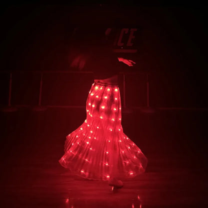 Light Up Skirt for Women LED Long Tutu for Girls Glow Dance Performance Outfits Rave Clothes Halloween Christmas Party Supplies
